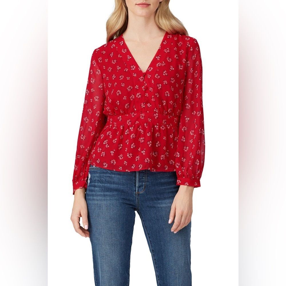 MADEWELL FLORAL RED BLOUSE